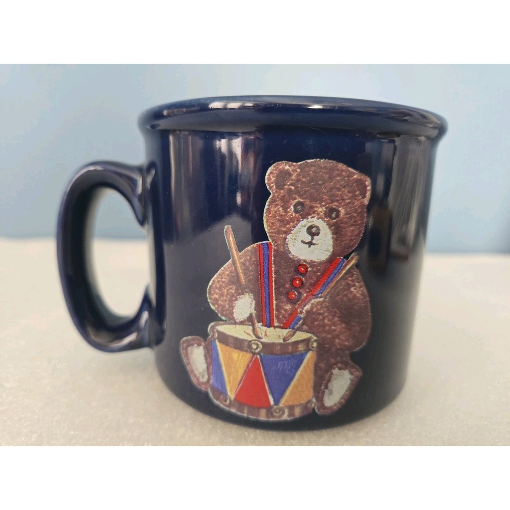 Godiva Chocolatier Cobalt Blue Teddy Bear Ceramic Coffee Mug – Christmas